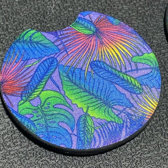 Blue Retro Plant Car Coaster Set | Plant Coaster Set - Picture 2 of 10